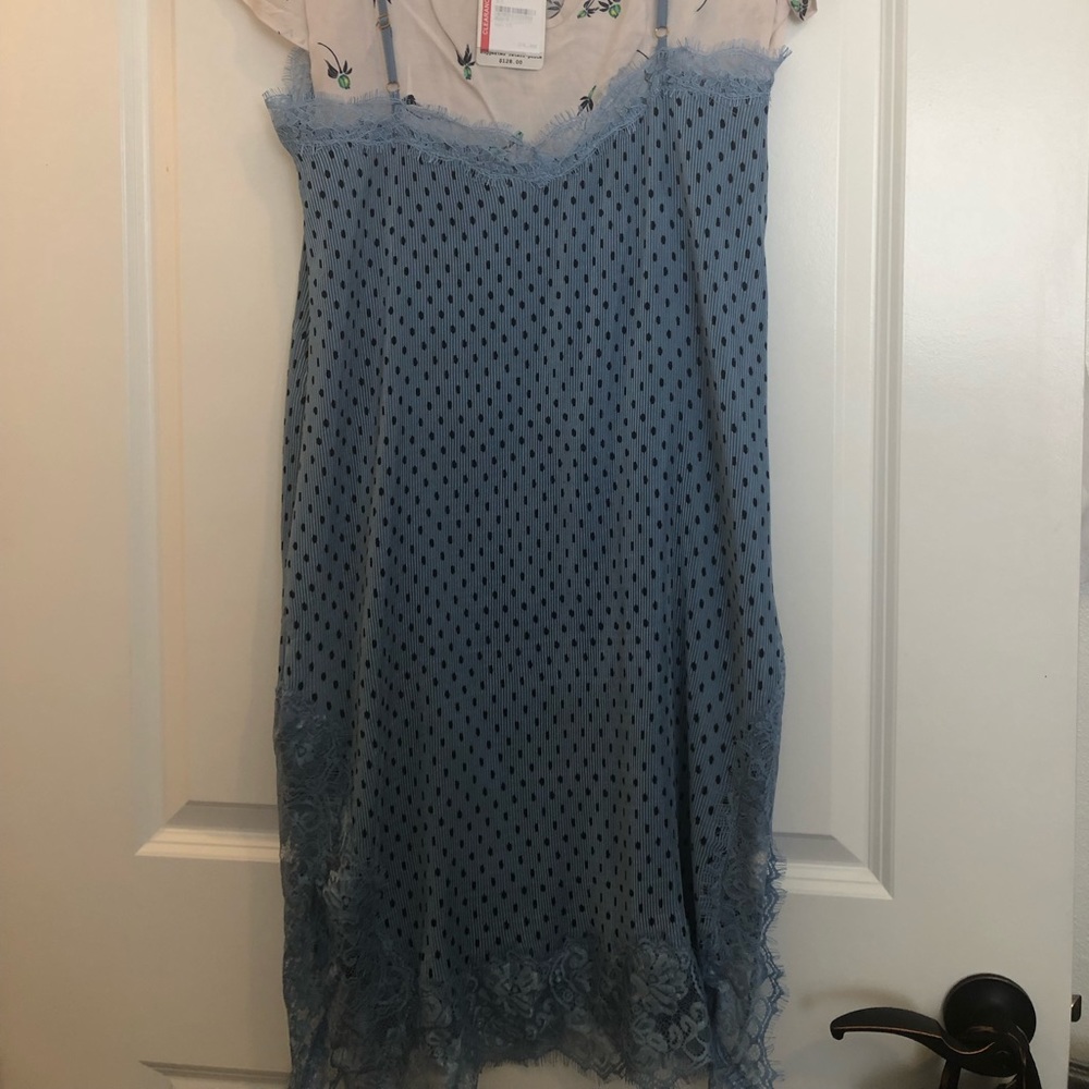 Free People Blue flowered Slip Dress- size 4